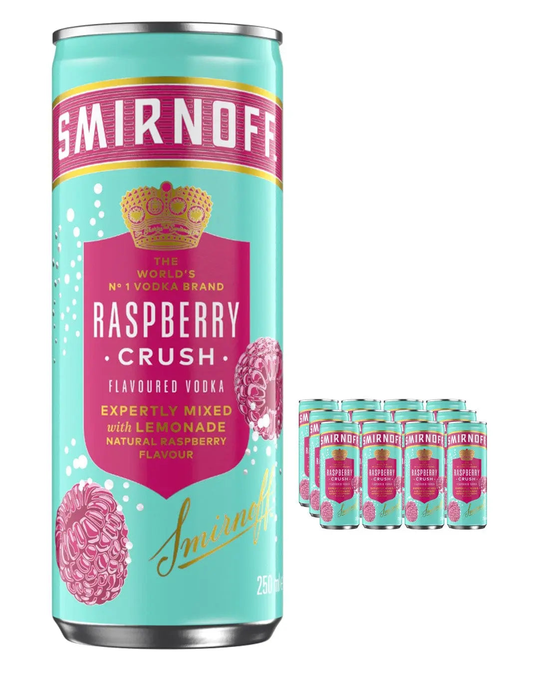 Smirdoff Raspberry Lemon Smirnoff Raspberry Crush & Lemonade Premixed Drink Multipack, 12 x 250 ...