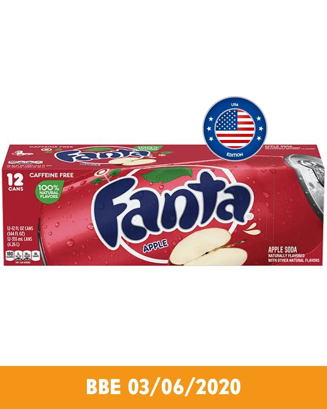 American Fanta Apple Soda, 355 ml Soft Drinks & Mixers