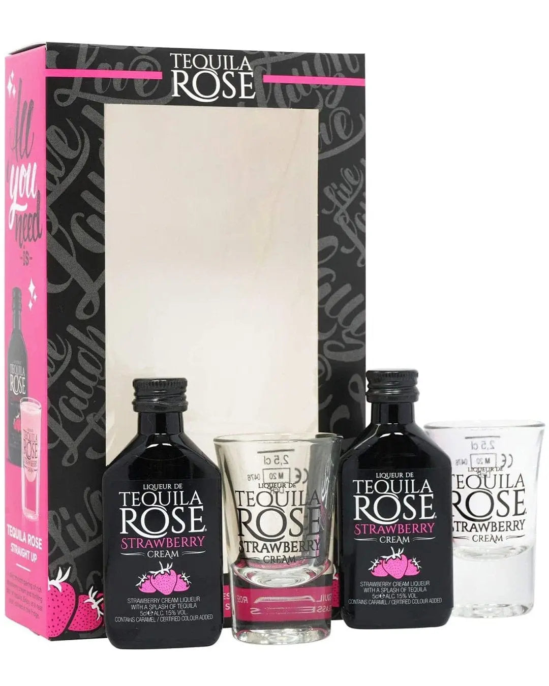 Tequila Rose Java Tequila Rose Strawberry Cream Liqueur with Shot Glass, 2 x 5 cl – The ...