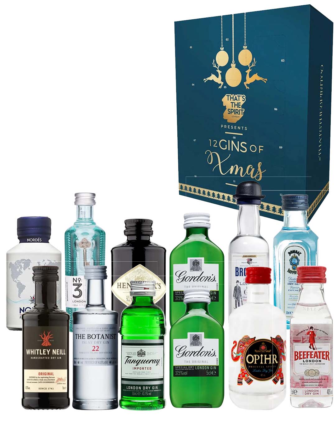 That's The Spirit - Classic Gin Advent Calendar, 12 x 5 cl Spirit Miniatures