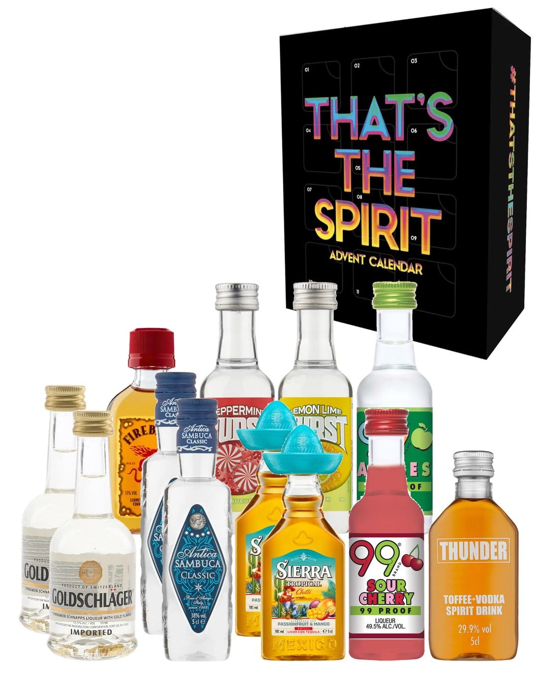 That's the Spirit Party Shots Advent Calendar, 12 x 5 cl spirit-miniatures