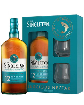 The Singleton of Dufftown 12 Year Old Single Malt Scotch Whisky, 70 cl with 2 Glasses Gift Pack Whisky