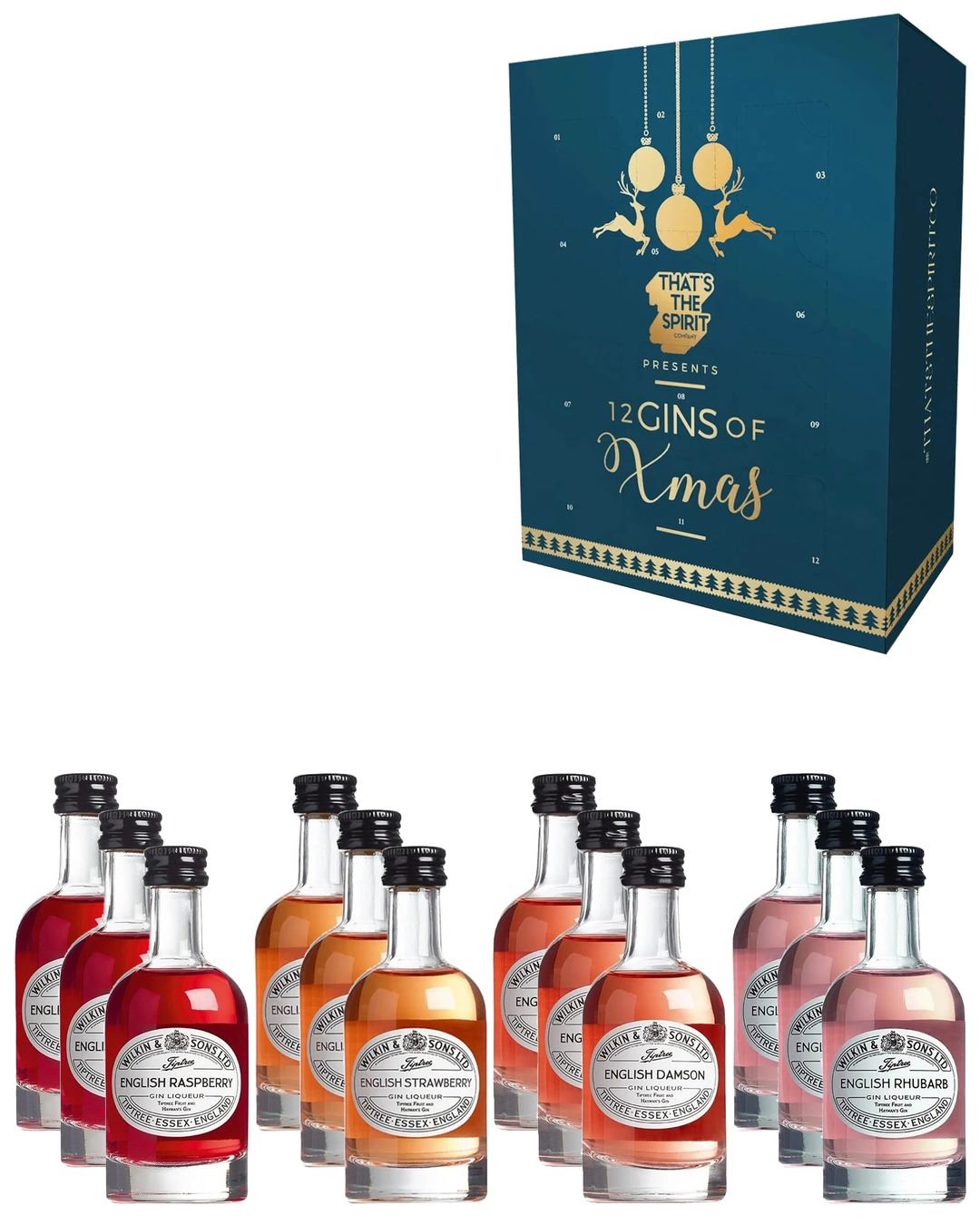 Tiptree Gin Liqueur Advent Calendar, 12 x 5 cl spirit-miniatures