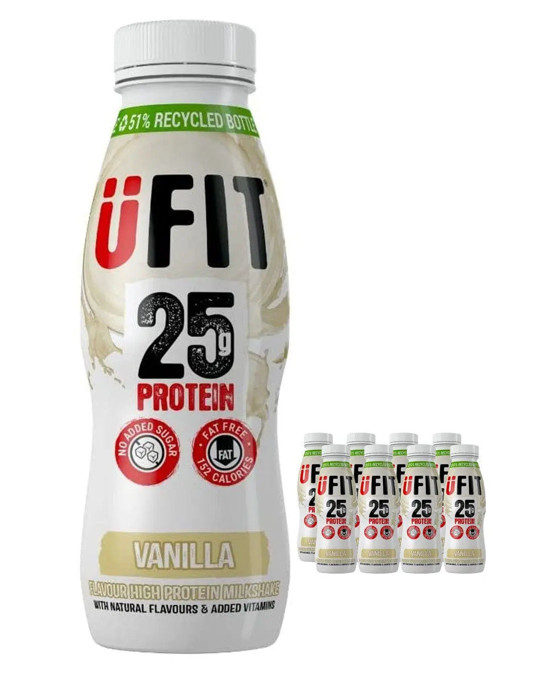 UFIT High Protein Shake Drink Vanilla Multipack, 8 x 310 ml Soft Drinks & Mixers