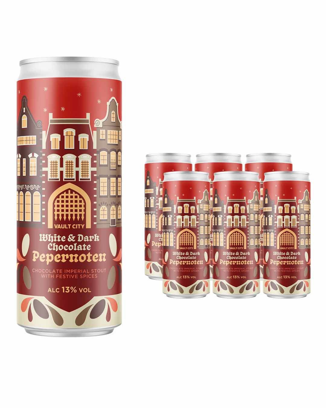 Vault City White and Dark Chocolate Pepernoten Imperial Stout Can Multipack, 6 x 330 ml beer