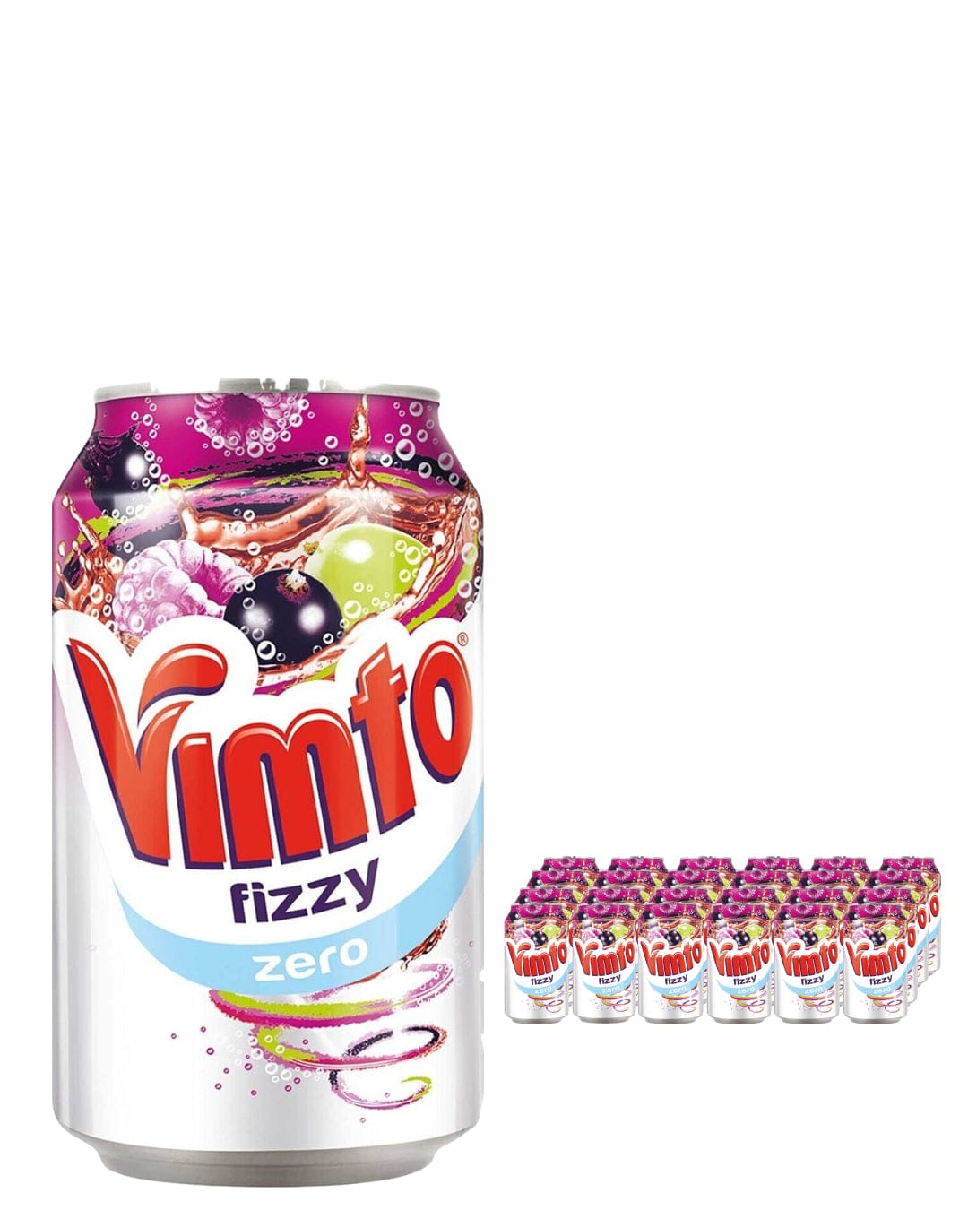 Vimto Nas Sugar Fizzy Fruity Soft Drink Can Multipack, 24 x 330 ml ...