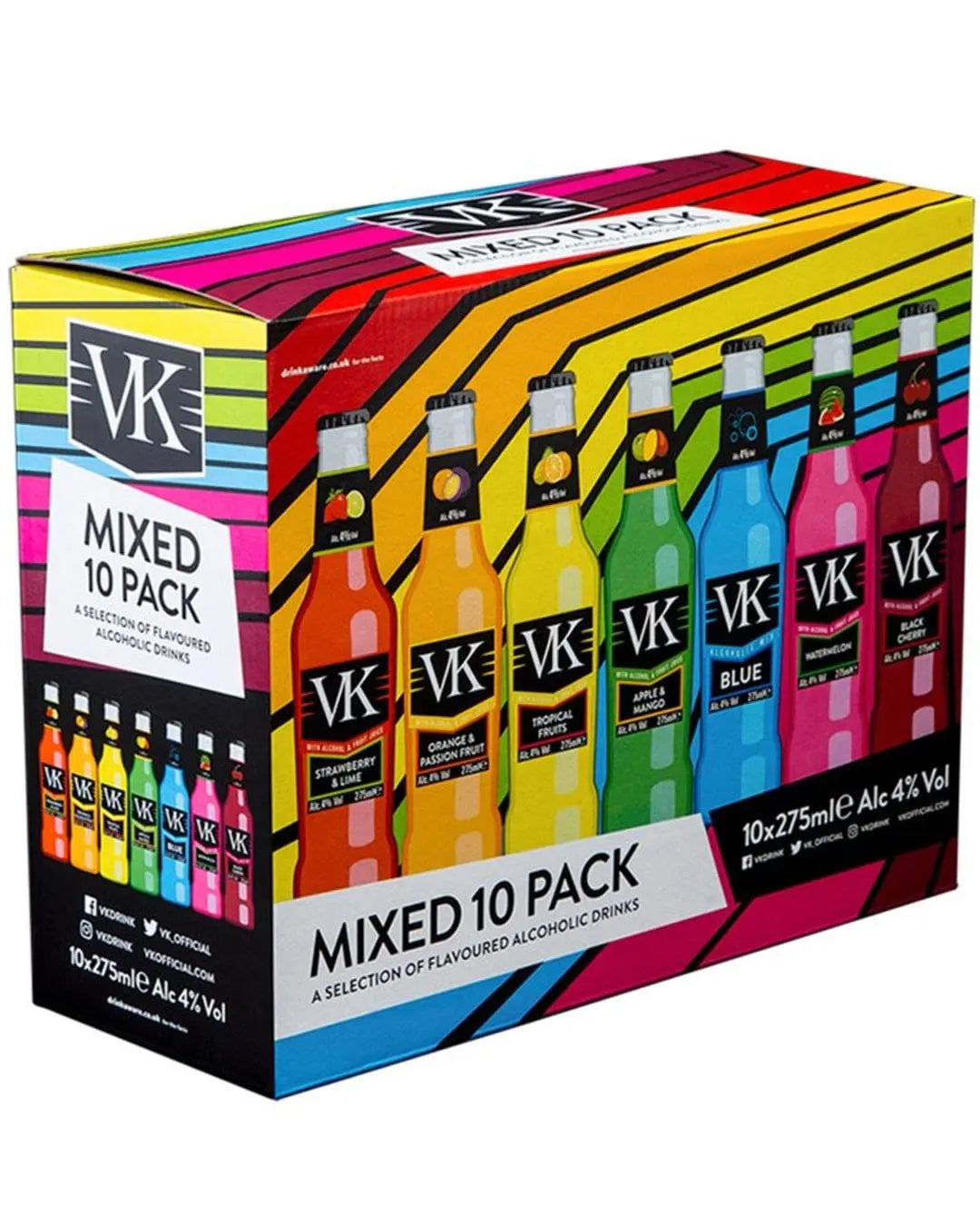 VK Mixed Pack, 10 x 275 ml Ready Made Cocktails