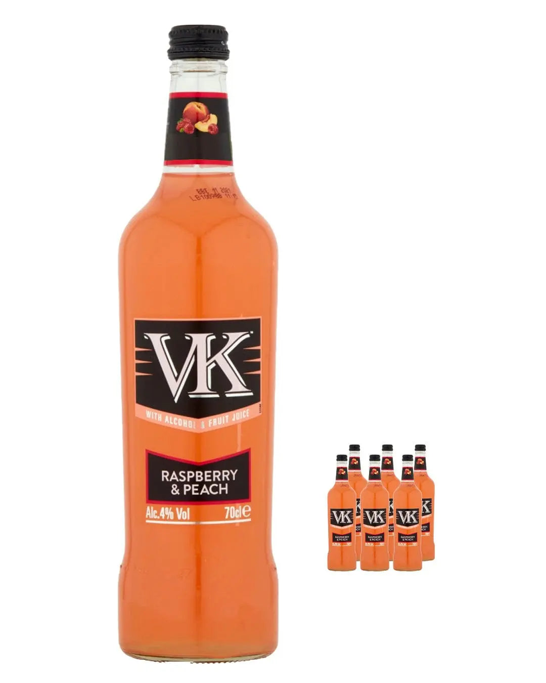 VK Raspberry & Peach Multipack, 6 x 70 cl Ready Made Cocktails