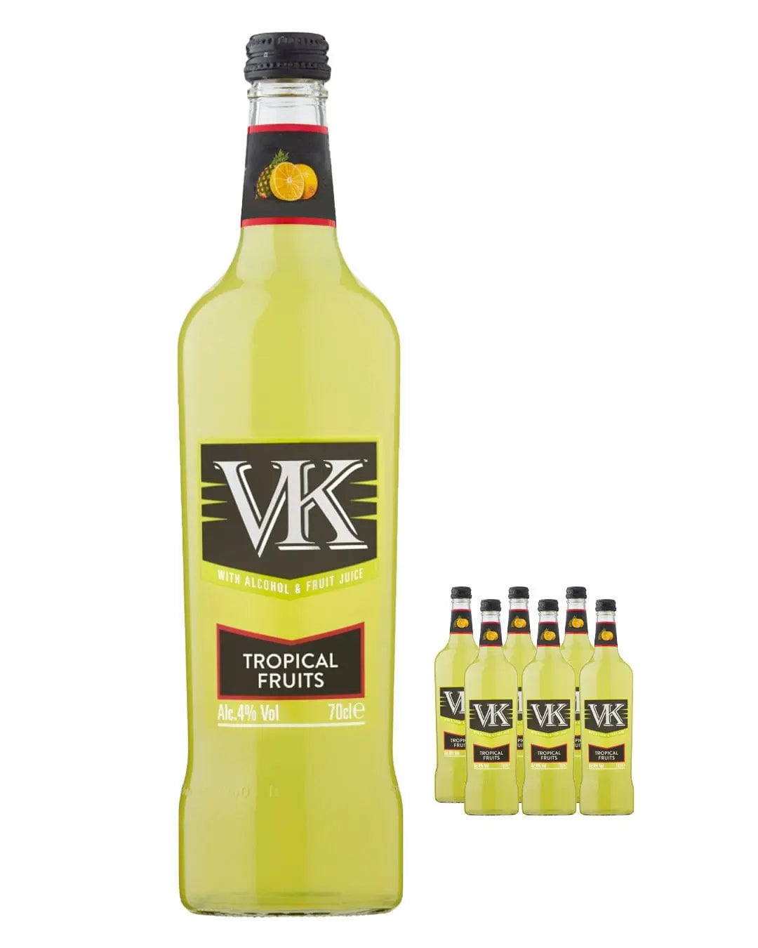 VK Tropical Fruit Premixed Cocktail Vodka Drink Multipack, 6 x 70 cl Ready Made Cocktails