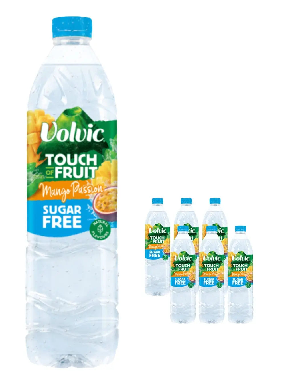 Volvic Sugar Free Touch of Fruit Mango Passion Flavoured Water Multipack, 6 x 1.5 L Water
