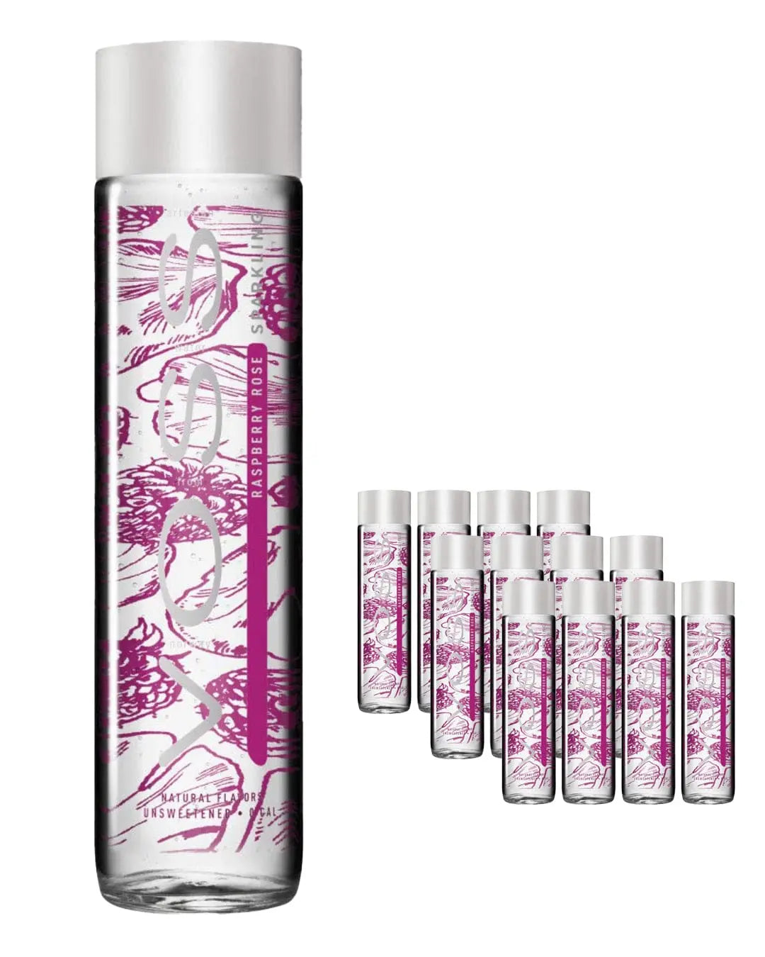 Voss Raspberry Rose Sparkling Water Glass Bottle Multipack, 12 x 375 m ...