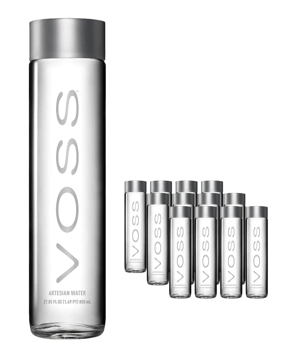 Voss Sparkling Water Glass Bottle Multipack, 12 x 800 ml Water