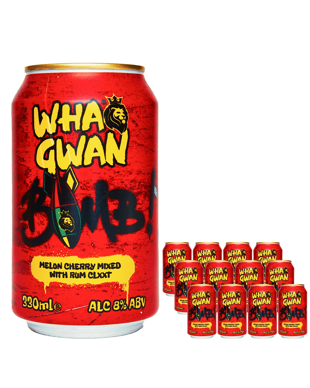 Wha Gwan Bomb Premixed Drink Multipack, 12 x 330 ml Ready Made Cocktails