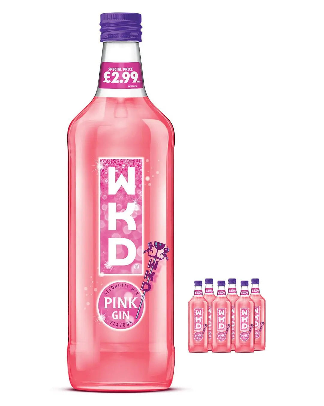 WKD Pink Gin Multipack, 6 x 70 cl Ready Made Cocktails