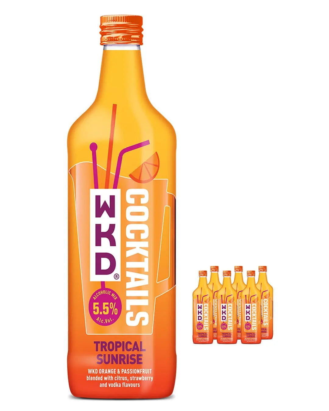 WKD Tropical Sunrise Multipack, 6 x 70 cl Ready Made Cocktails